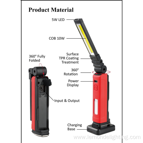 COB Rechargeable Work Light with Charging Base